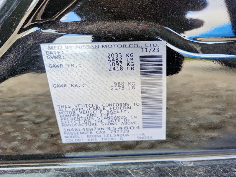Aukcja sprzedaży 2024 Nissan Altima, vin: 1N4BL4EW7RN354804, numer aukcji: 50959166