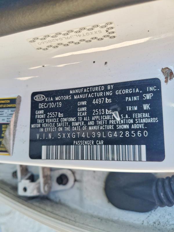 Auction sale of the 2020 Kia Optima, vin: 5XXGT4L39LG428560, lot number: 51322546