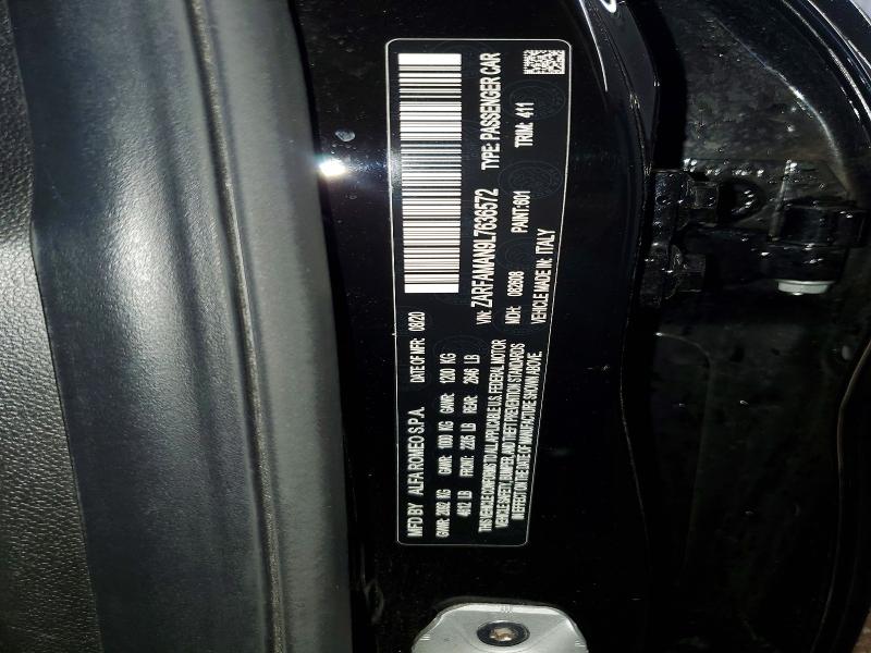 Aukcja sprzedaży 2020 Alfa Romeo Giulia, vin: ZARFAMAN9L7636572, numer aukcji: 49010826
