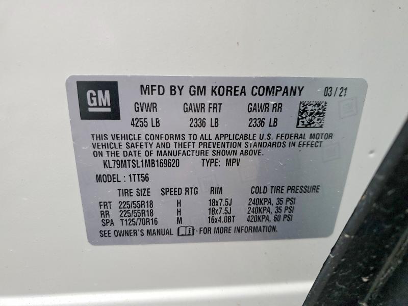 2021 Chevrolet Trailblazer მანქანა იყიდება აუქციონზე, vin: KL79MTSL1MB169620, აუქციონის ნომერი: 50805226