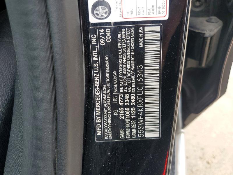 Aukcja sprzedaży 2015 Mercedes-benz C, vin: 55SWF4KBXFU016343, numer aukcji: 51089766