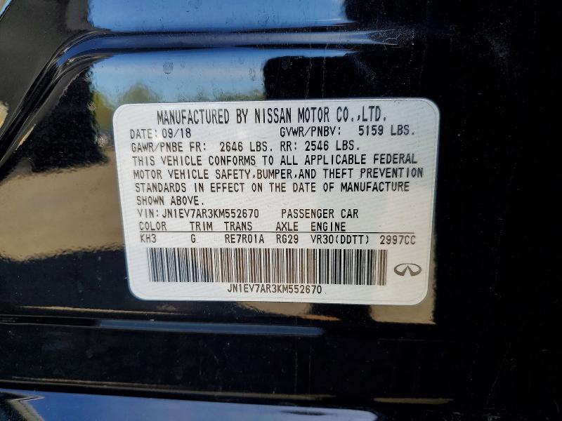 Aukcja sprzedaży 2019 Infiniti Q50, vin: JN1EV7AR3KM552670, numer aukcji: 50416436