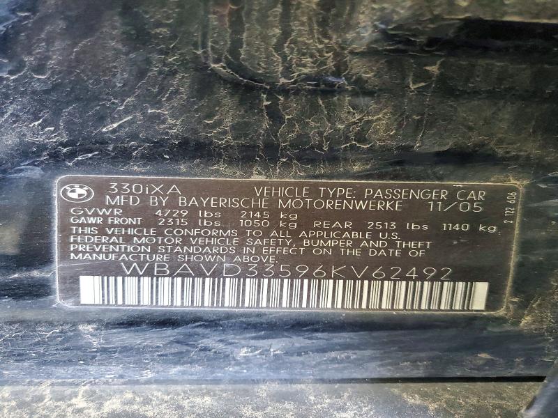 Продаж на аукціоні авто 2006 Bmw 3 Series, vin: WBAVD33596KV62492, номер лоту: 49099016