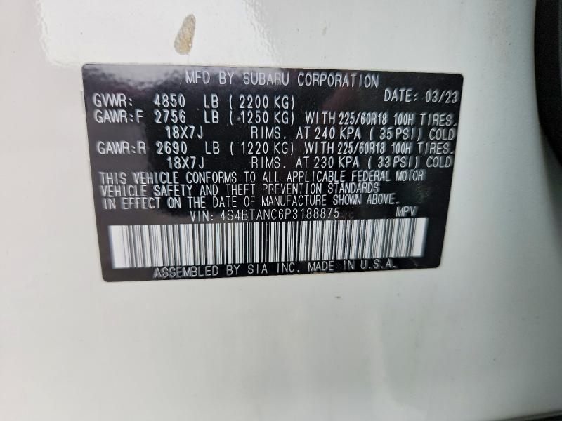 49974916 :رقم المزاد ، 4S4BTANC6P3188875 vin ، 2023 Subaru Outback مزاد بيع