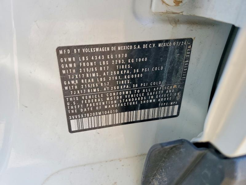 Продаж на аукціоні авто 2024 Volkswagen Taos, vin: 3VV5X7B20RM104010, номер лоту: 48934876