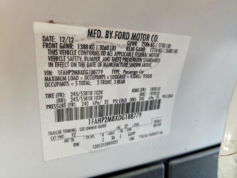 Продаж на аукціоні авто 2013 Ford Taurus, vin: 1FAHP2M8XDG188779, номер лоту: 50079856