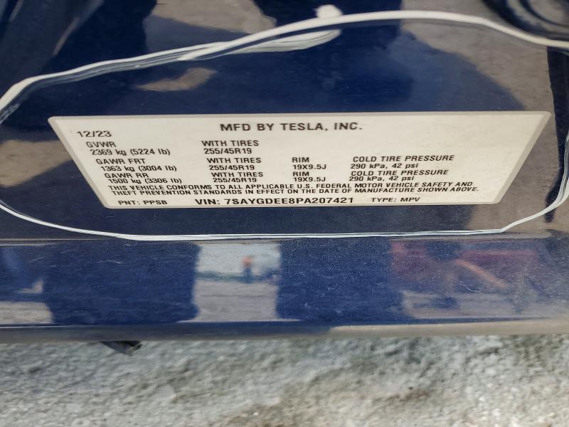Продажа на аукционе авто 2023 Tesla Model Y, vin: 7SAYGDEE8PA207421, номер лота: 50529006