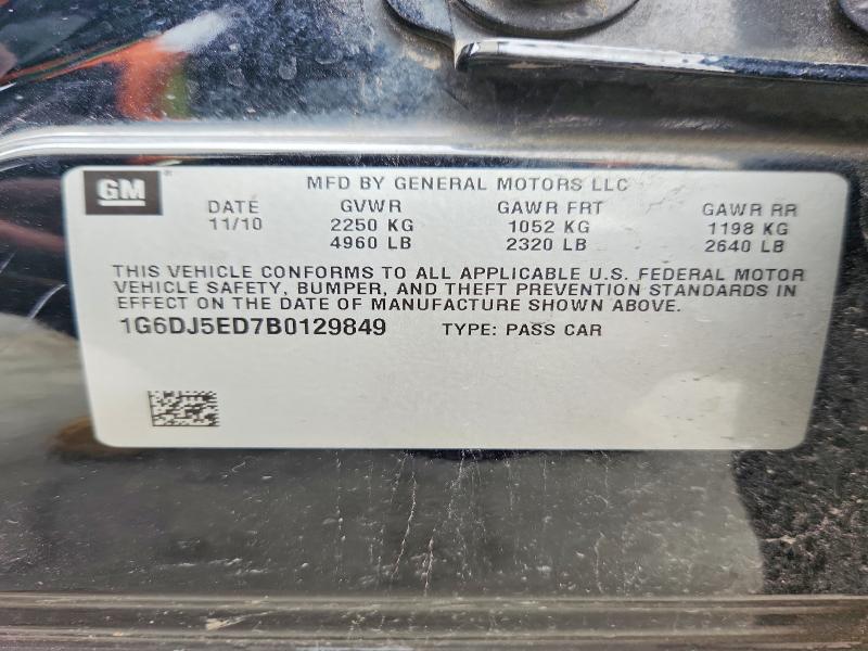 50495986 :رقم المزاد ، 1G6DJ5ED7B0129849 vin ، 2011 Cadillac Cts مزاد بيع
