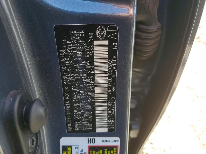 Aukcja sprzedaży 2014 Toyota Corolla, vin: 2T1BURHEXEC120614, numer aukcji: 49798486