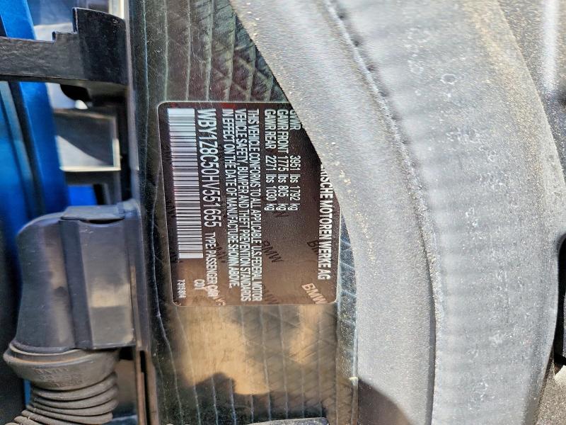 Auction sale of the 2017 Bmw I3, vin: WBY1Z8C50HV551655, lot number: 51166256