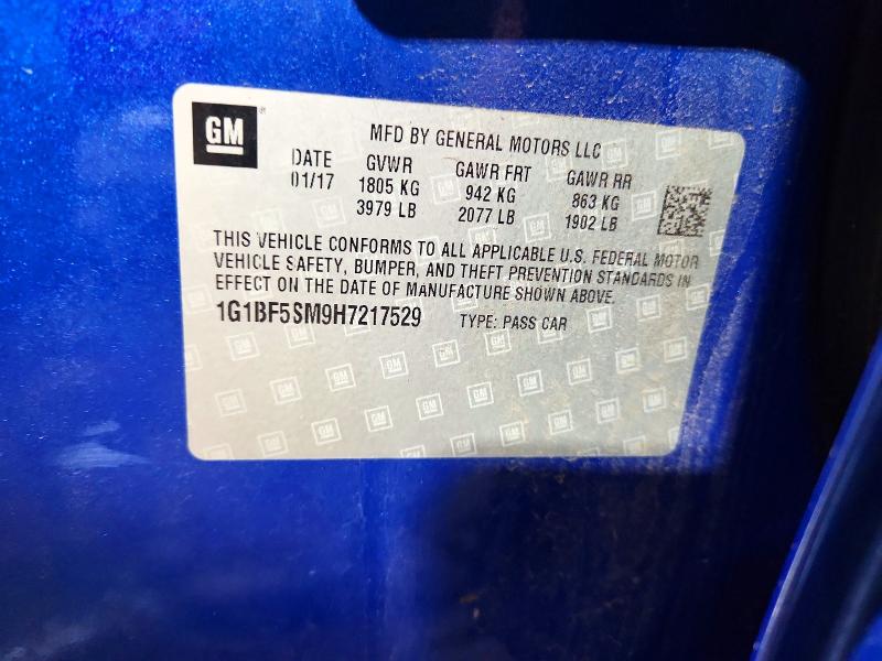 Продаж на аукціоні авто 2017 Chevrolet Cruze, vin: 1G1BF5SM9H7217529, номер лоту: 50232316