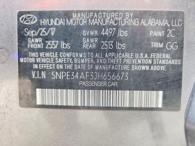 Продаж на аукціоні авто 2018 Hyundai Sonata, vin: 5NPE34AF3JH656673, номер лоту: 50716496