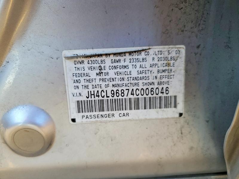48997096 :رقم المزاد ، JH4CL96874C006046 vin ، 2004 Acura Tsx مزاد بيع