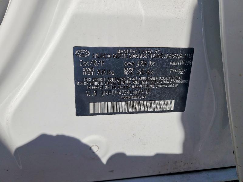 Продаж на аукціоні авто 2020 Hyundai Sonata, vin: 5NPEH4J24LH019115, номер лоту: 50454586