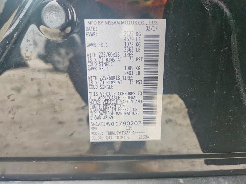 Aukcja sprzedaży 2017 Nissan Rogue, vin: 5N1AT2MVXHC790202, numer aukcji: 50471576