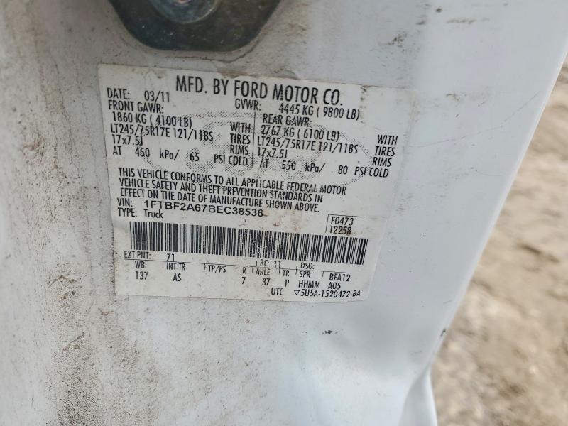 2011 Ford F250 მანქანა იყიდება აუქციონზე, vin: 1FTBF2A67BEC38536, აუქციონის ნომერი: 50766016