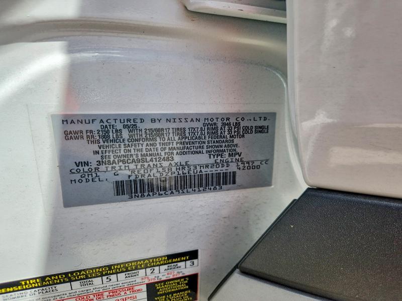 Aukcja sprzedaży 2025 Nissan Kicks, vin: 3N8AP6CA9SL412483, numer aukcji: 50218036