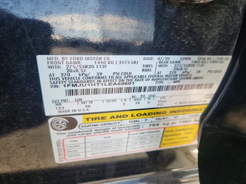 Продаж на аукціоні авто 2020 Ford Expedition, vin: 1FMJU1HT1LEA68601, номер лоту: 48957846