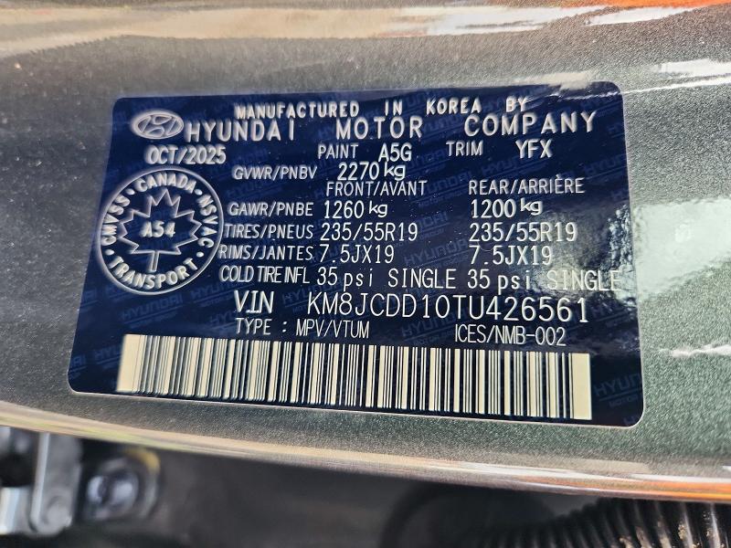 Продаж на аукціоні авто 2026 Hyundai Tucson, vin: KM8JCDD10TU426561, номер лоту: 50929446