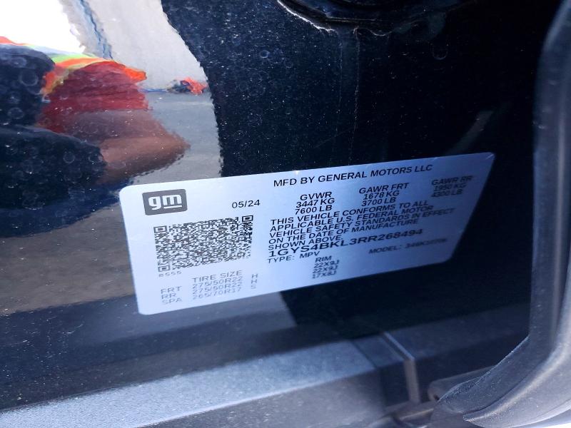 48781026 :رقم المزاد ، 1GYS4BKL3RR268494 vin ، 2024 Cadillac Escalade مزاد بيع