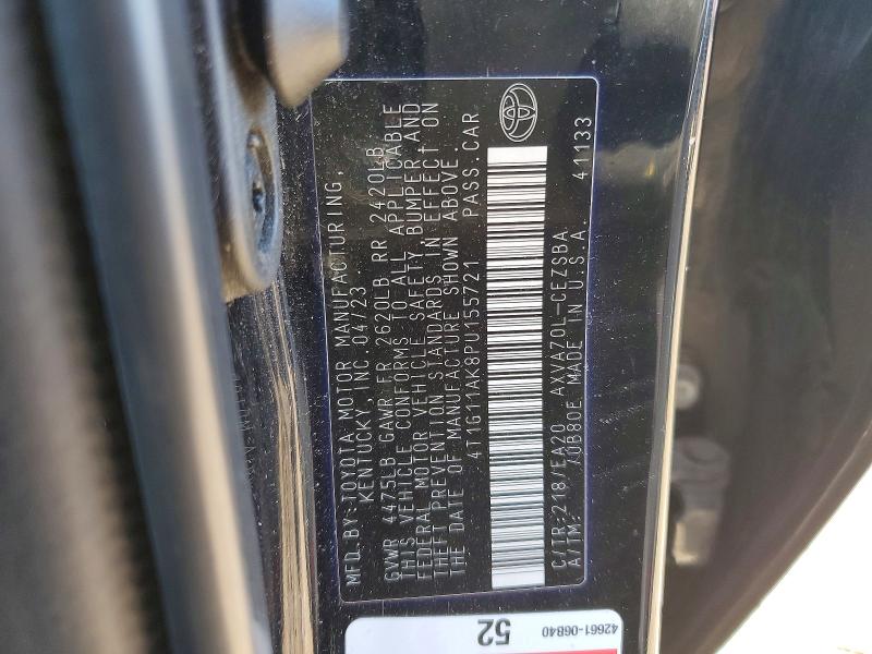 Продажа на аукционе авто 2023 Toyota Camry, vin: 4T1G11AK8PU155721, номер лота: 49068126