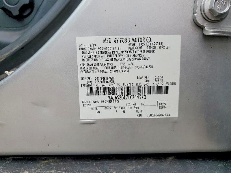 51003156 :رقم المزاد ، MAJ6S3GL7LC344973 vin ، 2020 Ford Ecosport مزاد بيع
