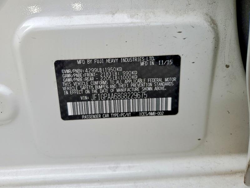 49944046 :رقم المزاد ، JF1GPAA68G8229675 vin ، 2016 Subaru Impreza مزاد بيع