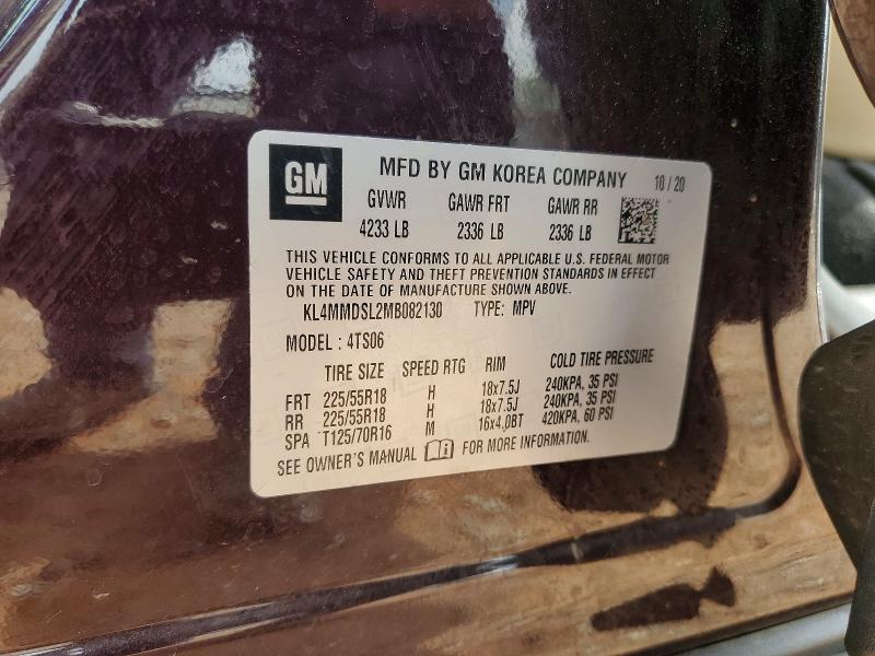 49608536 :رقم المزاد ، KL4MMDSL2MB082130 vin ، 2021 Buick Encore Gx مزاد بيع
