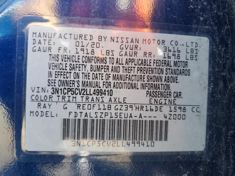 Aukcja sprzedaży 2020 Nissan Kicks, vin: 3N1CP5CV2LL499410, numer aukcji: 51160396