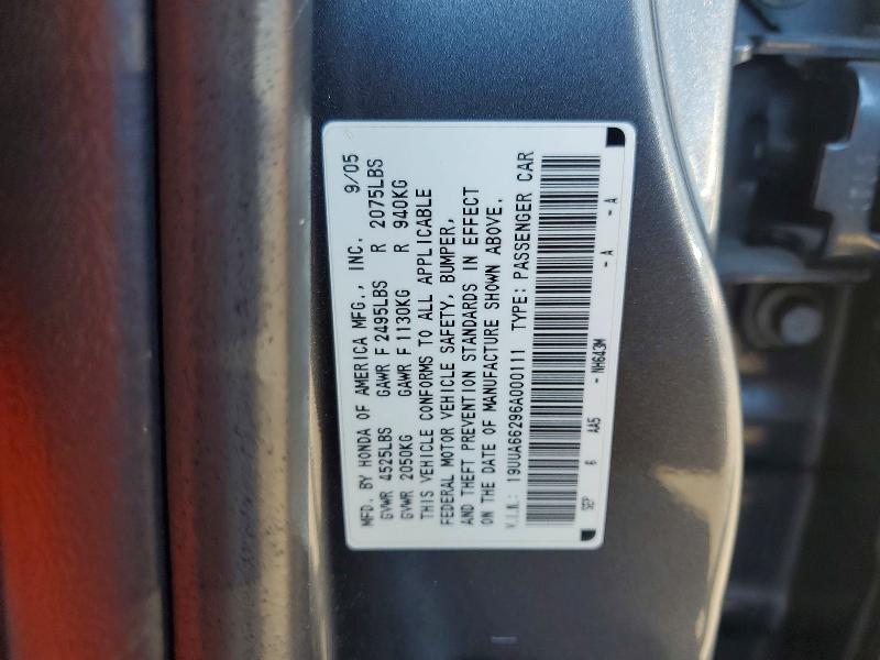 Продаж на аукціоні авто 2006 Acura 3.2tl, vin: 19UUA66296A000111, номер лоту: 49142316