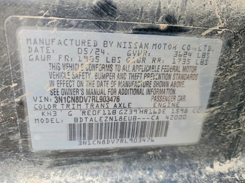 49785396 :رقم المزاد ، 3N1CN8DV7RL903476 vin ، 2024 Nissan Versa مزاد بيع