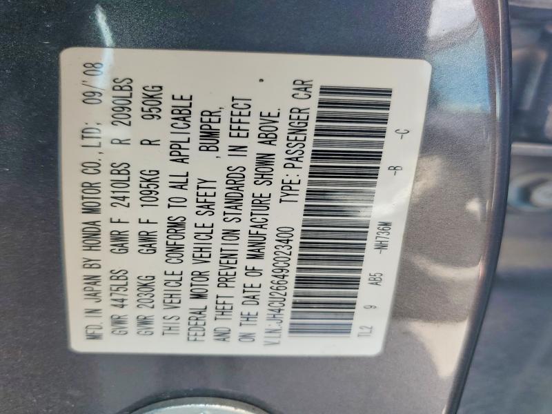 Aukcja sprzedaży 2009 Acura Tsx, vin: JH4CU26649C023400, numer aukcji: 49371666