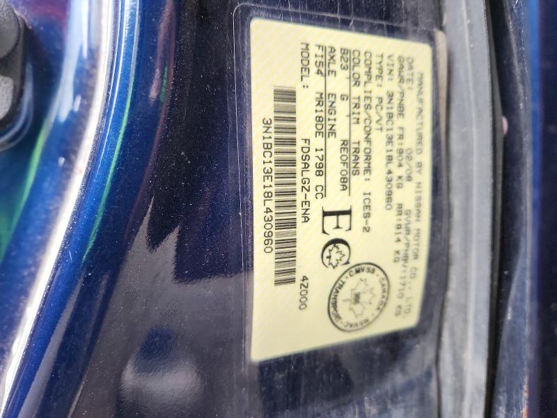 48474376 :رقم المزاد ، 3N1BC13E18L430960 vin ، 2008 Nissan Versa مزاد بيع
