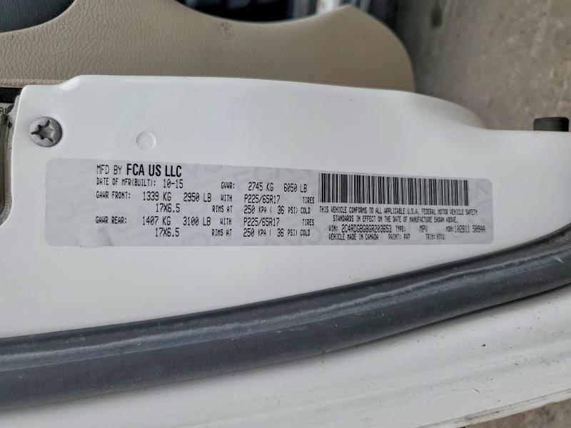 49591166 :رقم المزاد ، 2C4RDGBG8GR203653 vin ، 2016 Dodge Grand Caravan مزاد بيع