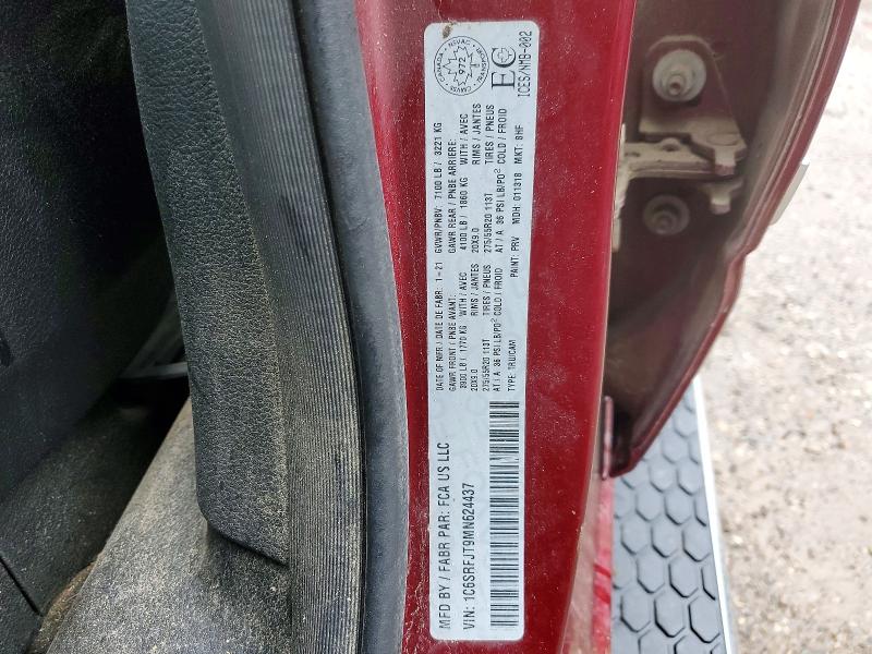 48781866 :رقم المزاد ، 1C6SRFJT9MN624437 vin ، 2021 Ram 1500 مزاد بيع