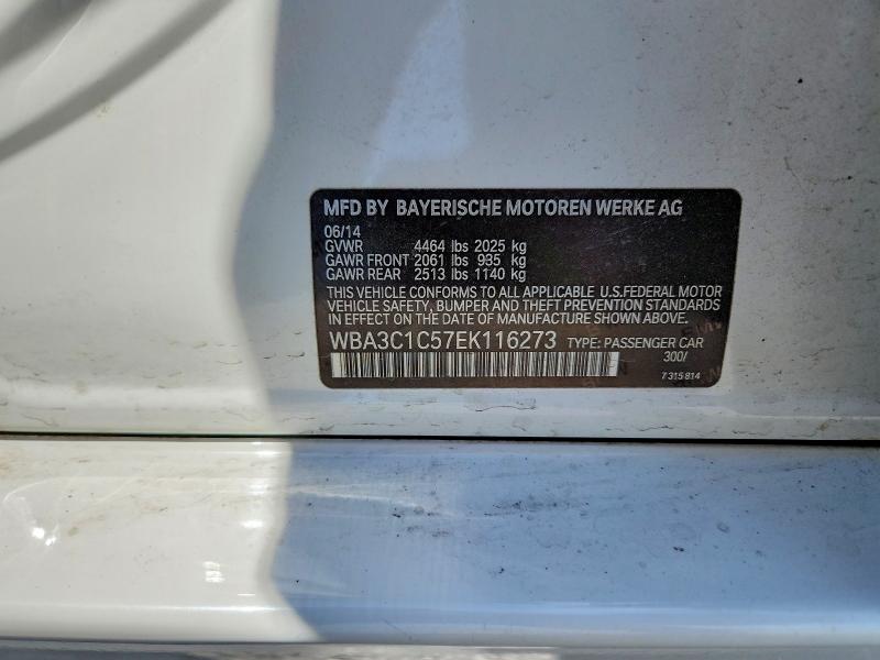 50777376 :رقم المزاد ، WBA3C1C57EK116273 vin ، 2014 Bmw 328 مزاد بيع