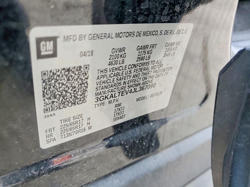 Продаж на аукціоні авто 2018 Gmc Terrain, vin: 3GKALTEV4JL367090, номер лоту: 49633586