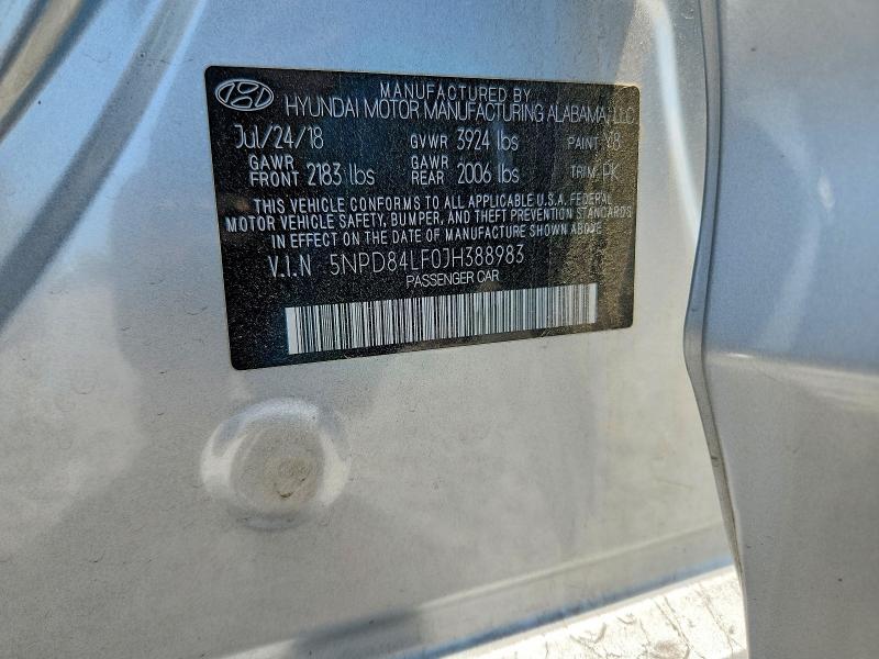 Продаж на аукціоні авто 2018 Hyundai Elantra, vin: 5NPD84LF0JH388983, номер лоту: 51536006