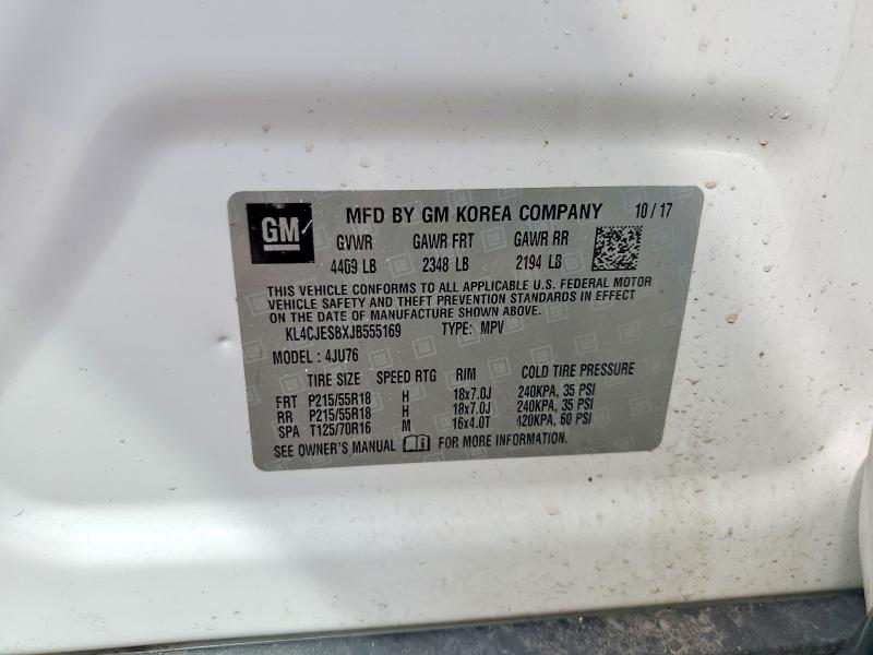 Продаж на аукціоні авто 2018 Buick Encore, vin: KL4CJESBXJB555169, номер лоту: 50953336