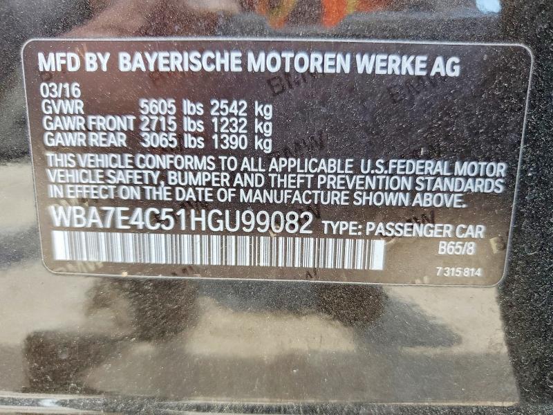 Продажа на аукционе авто 2017 Bmw 740, vin: WBA7E4C51HGU99082, номер лота: 52036016