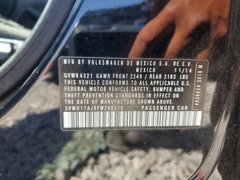 Продажа на аукционе авто 2015 Volkswagen Jetta, vin: 3VWD17AJ8FM268215, номер лота: 49644246