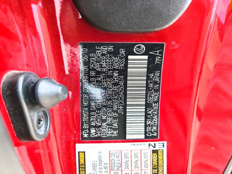 Aukcja sprzedaży 2010 Lexus Is, vin: JTHFE2C26A2504674, numer aukcji: 51407946