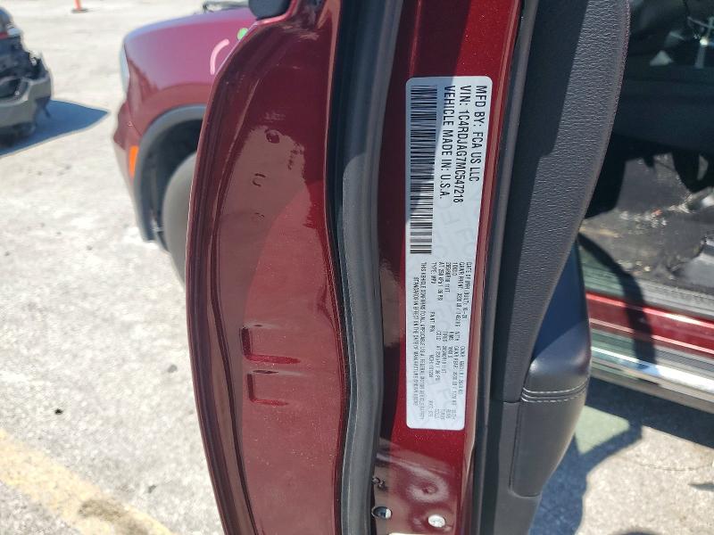 48617206 :رقم المزاد ، 1C4RDJAG7MC547218 vin ، 2021 Dodge Durango مزاد بيع