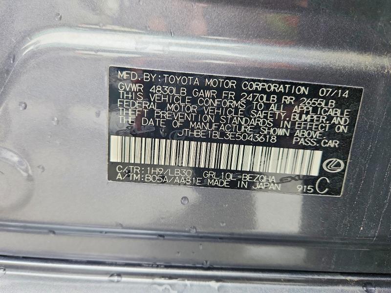 50840046 :رقم المزاد ، JTHBE1BL3E5043618 vin ، 2014 Lexus Gs مزاد بيع