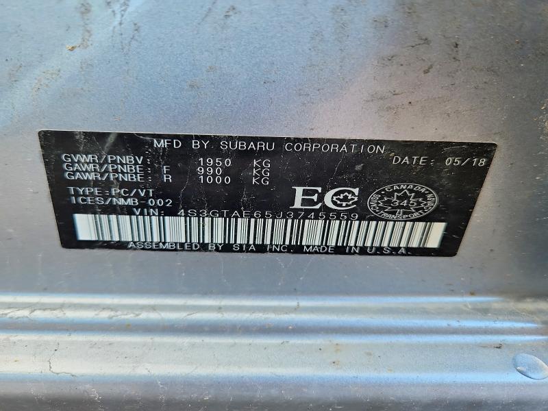 Aukcja sprzedaży 2018 Subaru Impreza, vin: 4S3GTAE65J3745559, numer aukcji: 50228086