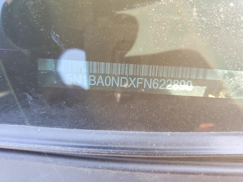 51800056 :رقم المزاد ، 5N1BA0NDXFN622890 vin ، 2015 Nissan Armada مزاد بيع