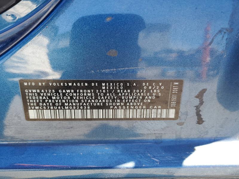 Aukcja sprzedaży 2020 Volkswagen Jetta, vin: 3VWC57BU4LM092638, numer aukcji: 49153026