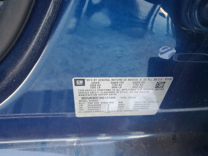 Продаж на аукціоні авто 2017 Chevrolet Silverado, vin: 3GCUKSEC1HG121444, номер лоту: 48398686