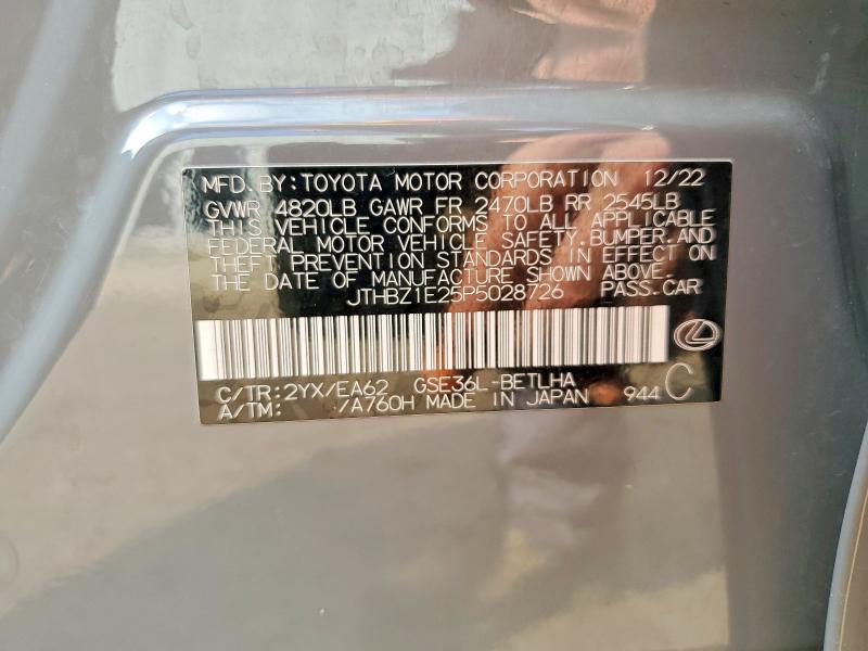 49455576 :رقم المزاد ، JTHBZ1E25P5028726 vin ، 2023 Lexus Is 350 مزاد بيع