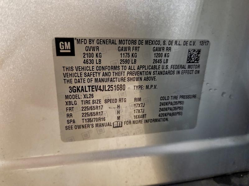 Продаж на аукціоні авто 2018 Gmc Terrain, vin: 3GKALTEV4JL251680, номер лоту: 50451936